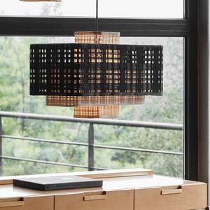 Forestier Lampă suspendată Matrix, bej/alb/negru, reglabil, Negru, Camera de zi / sufragerie, Design