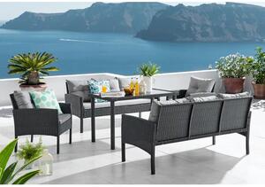 Set mobilier de grădină Leran 210627 (negru + gri) (pentru 8 persoane). 1075505