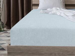 Cearsaf elastic din fleece MOLTON albastru gheata 180 x 200 cm