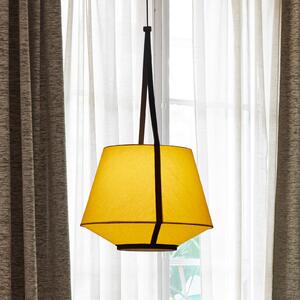 Forestier Carrie S lampă suspendată, curry, reglabil, Galben, Camera de zi / sufragerie, Țesătură / Textil, Design