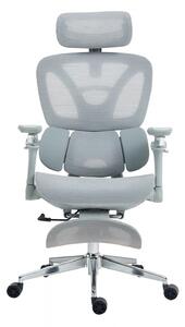 METACHAIR DORO Scaun ergonomic, cotiere 6D, suport lombar dinamic, spătar reglabil înălțime, tetieră 2D, suport picioare, mecanism multifunctional inclinare/blocare, pivotant, Mesh, Gri