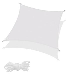 Prelata soare / vela umbrire patrata 3.0 x 3.0 m, protectie UV, umbrire 90%, 160 gsm, gri deschis