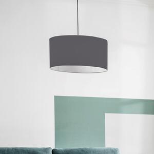 Schöner Wohnen Lampă suspendată Pina simplu, gri închis, reglabil, Gri, Camera de zi / sufragerie, Țesătură / Textil, Modern