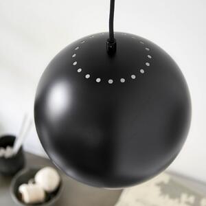 FRANDSEN Lampă suspendată Ball, Ø 25 cm, negru mat, reglabil, Negru, Camera de zi / sufragerie, Metal, Design