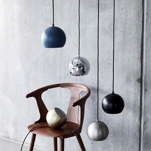 FRANDSEN Lampă suspendată Bilă, nichel satinat, Ø 18 cm, reglabil, Gri, Camera de zi / sufragerie, Metal, Design