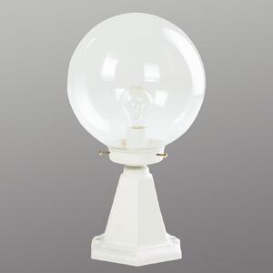 Albert Leuchten Lampă cu soclu I, alb, sticlă bule, Alb, Metal, Glob pentru exterior