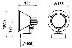 Albert Leuchten Spot de perete 643 W, alb, IP54, E27, aluminiu, rotitor, reglabil, Alb, Metal, Modern