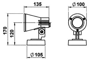 Albert Leuchten Spot de perete pentru exterior 639, alb, rotativ și pivotant, Alb, Metal, Modern