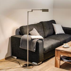 Knapstein Danuta lampă de podea LED reglabilă, nichel mat, reglabil, Gri, Studiu / Birou, Metal, Design