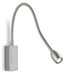 Knapstein Aplică LED Medusa cu braț flexibil și comutator, Gri, dormitor, Metal, Modern