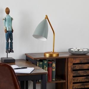 GUBI Gubi Gräshoppa Lampă de masă, albastru-gri, Albastru, Camera de zi / sufragerie, Metal, Design, Birou de masă