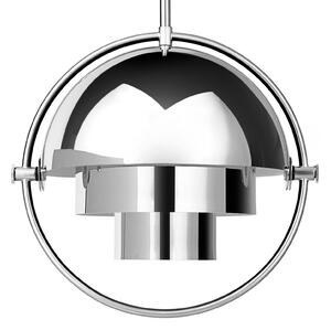 GUBI Lampa suspendată Gubi Multi-Lite, Ø 27 cm, crom/crom, reglabil, Metalic, Camera de zi / sufragerie, Metal, Design