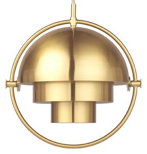 GUBI Lampa suspendată Gubi Multi-Lite, Ø 27 cm, alamă/alamă, reglabil, Auriu / Alamă, Camera de zi / sufragerie, Metal, Design