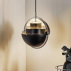 GUBI Lampă suspendată Gubi Multi-Lite, Ø 27 cm, crom/negru, reglabil, Negru, Camera de zi / sufragerie, Metal, Design