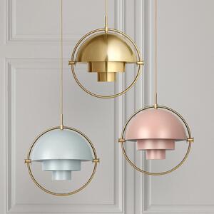 GUBI Suspensie Multi-Lite, Ø 36 cm, alamă/roz, reglabil, Auriu / Alamă, Camera de zi / sufragerie, Metal, Design