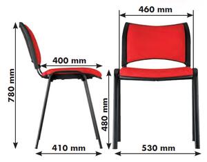 Scaun de conferinta SMART - picioare negre, negru
