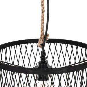 Lampa suspendata de exterior rural ratan negru 40 cm - Calamus
