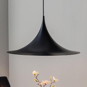 GUBI Lampă suspendată Gubi Semi, Ø 60 cm, negru, reglabil, Negru, Camera de zi / sufragerie, Metal, Design