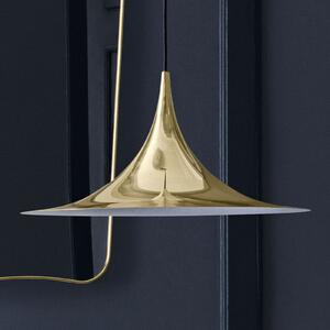 GUBI Lampă suspendată Semi, Ø 47 cm, alamă lucioasă, reglabil, Auriu / Alamă, Camera de zi / sufragerie, Metal, Design