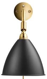 GUBI Aplică Gubi Bestlite BL7, negru/alamă, Ø 16 cm, E14, Negru, Camera de zi / sufragerie, Metal, Design