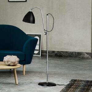 GUBI Bestlite BL3 lampă de podea Ø16cm, crom/negru, Negru, Camera de zi / sufragerie, Metal, Design