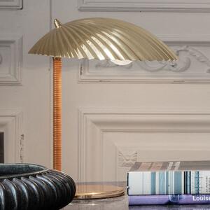 GUBI 5321 lampă de masă cu tijă ratan, alamă, Auriu / Alamă, Camera de zi / sufragerie, Metal, Design