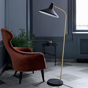 GUBI G-10 lampă de podea negru/alamă, Negru, Camera de zi / sufragerie, Metal, Design