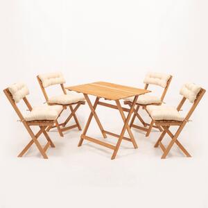 Set masă scaune de grădină (5 buc) Meow (natural + crem). 1082993