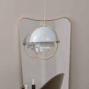GUBI Lampa suspendată Gubi Multi-Lite, Ø 27 cm, alamă/alb, reglabil, Auriu / Alamă, Camera de zi / sufragerie, Metal, Design