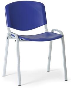 Scaun din plastic ISO - picioare gri, albastru