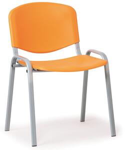 Scaun din plastic ISO - picioare gri, portocaliu