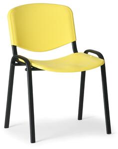 Scaun din plastic ISO - picioare negre, galbene