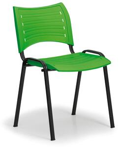Scaun din plastic SMART - picioare negre, verde