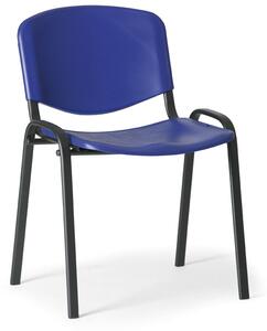 Scaun din plastic ISO - picioare negre, albastru