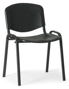Scaun din plastic ISO - picioare negre, negru
