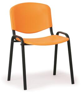 Scaun din plastic ISO - picioare negre, portocaliu