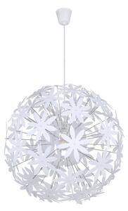 Globo Lampă suspendată Stella din flori de plastic, alb, reglabil, Alb, Camera de zi / sufragerie, Plastic, Modern