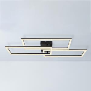 Globo Plafonieră LED Tiny 3 bec. dreptunghiuri negru CCT, reglabil, Negru, Camera de zi / sufragerie, Metal