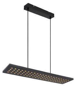Globo Lampă pendul LED Dolores, negru mat/negru, reglabil, Negru, Camera de zi / sufragerie, Lemn, Modern