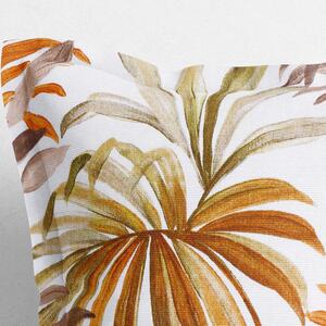 Goldea față de pernă cu tiv decorativ loneta - frunze de palmier colorate 30 x 50 cm