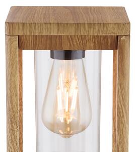 Globo Lampă cu postament Candela, aspect lemn, h= 50cm, reglabil, Lemn, Metal, Modern, Piedestal pentru exterior