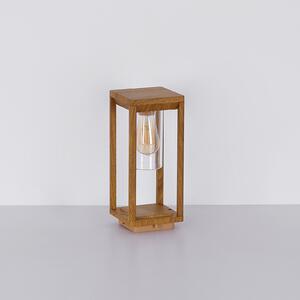 Globo Lampă cu postament Candela, aspect lemn, h= 35cm, reglabil, Lemn, Metal, Modern, Piedestal pentru exterior