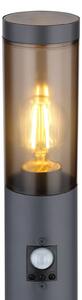 Globo Bornă luminoasă Boston cu detector de mișcare Înălțime 110 cm, Negru, Metal, Modern