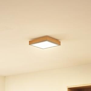 Lindby Laviona LED lampă de tavan, pătrat, 30 cm, Lemn, Camera de zi / sufragerie, Lemn, Modern