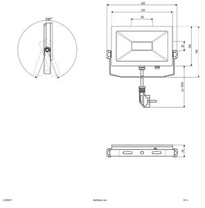 EVN LFA proiector de exterior cu priză argintie 5,700K 30W, Gri, Metal, Spot de perete