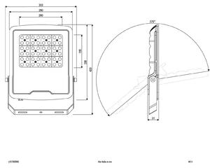 EVN Panthera LED reflector de exterior IP65 150W 4,000K, Negru, Metal, Spot de perete