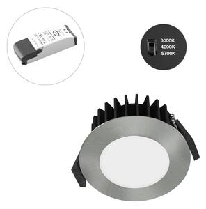 EVN Solido68 lampă LED tavan încastr. 7W crom, reglabil, Gri, Camera de zi / sufragerie, Metal, Corpuri de iluminat încastrate rotunde