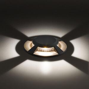 EVN Scopum lampă LED de sol rotundă 4x, Negru, Metal, Corpuri de iluminat încastrate rotunde