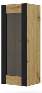 Vitrină de perete Montana (Stejar artisan + negru mat). 1085841