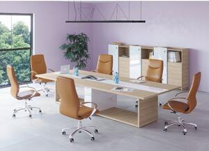 Set mobilier birou Trevix 1, stejar nisip / alb